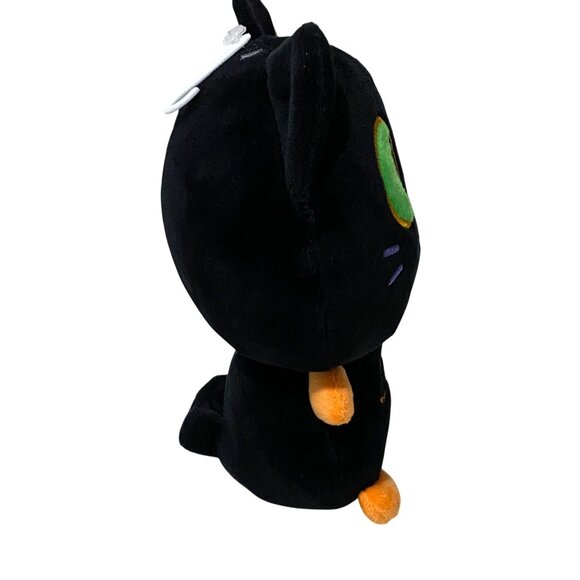 American Greetings Happy Halloween Black Cat Plush 8.5" Embroidered Smiling Face - Picture 5 of 7